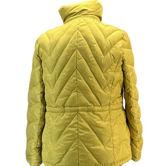 Kenneth Cole Reaction Bright Yellow Down Quilted Puffer Jacket Coat Women Large - Picture 4 of 9